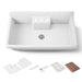 KOHLER K-21103-3HW Farmstead 45" top-/wall-mount single-bowl workstation farmhouse kitchen sink, white