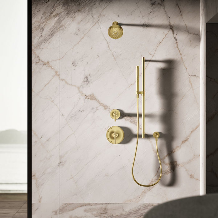 KOHLER K-21335 Shift+ Round Two-function Handshower, 1.75 GPM, vibrant brushed moderne brass - view 3