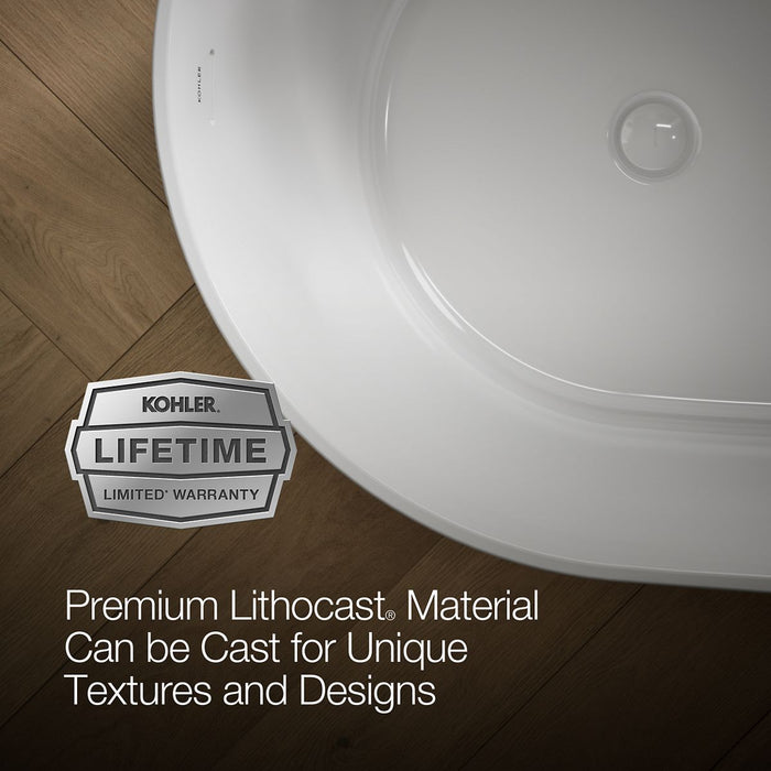 KOHLER K-21388 Brazn 66" x 35" freestanding bath, white - view 2