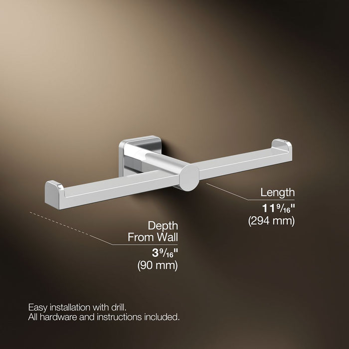 KOHLER K-21897 Parallel Double toilet paper holder, polished chrome - view 5