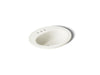 KOHLER K-2196-4 Pennington 20-1/4" Oval Drop-in Bathroom Sink, biscuit