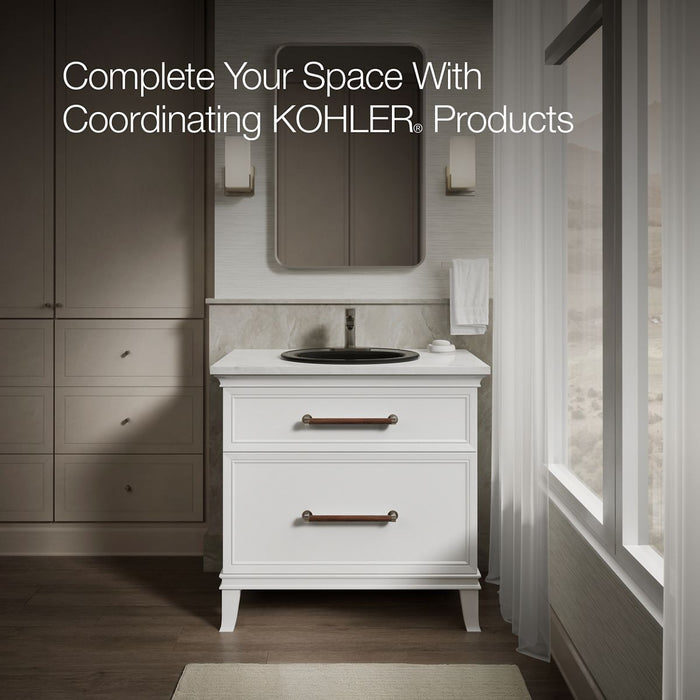 KOHLER K-2196-4 Pennington 20-1/4" Oval Drop-in Bathroom Sink, black black - view 5