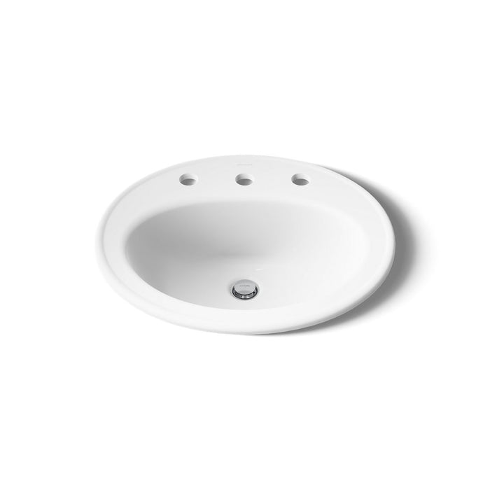 KOHLER K-2196-8 Pennington 20-1/4" Oval Drop-in Bathroom Sink, white - view 4