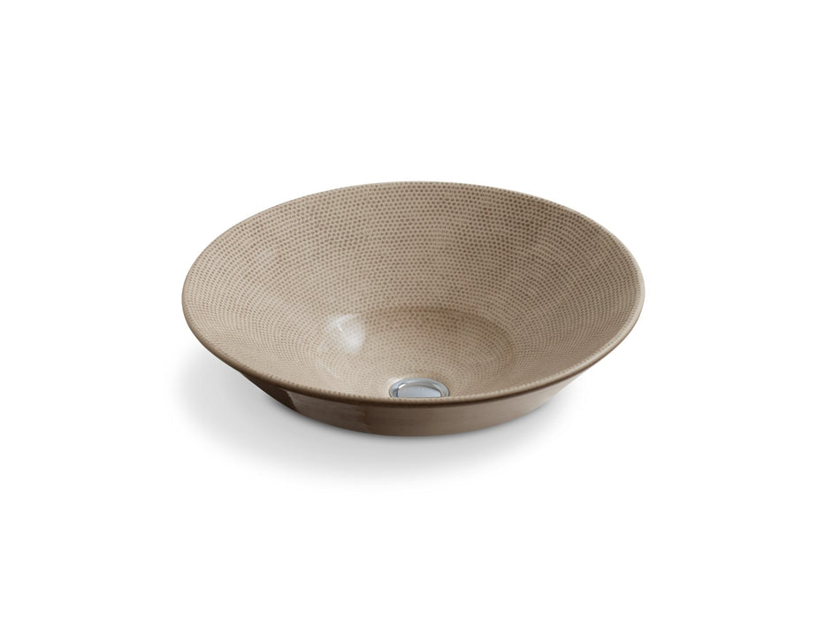 KOHLER K-2200 Conical Bell 16-1/4" round vessel bathroom sink, no overflow, boucl tweed