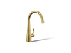 KOHLER K-22034 Simplice Single-handle bar sink faucet, vibrant brushed moderne brass