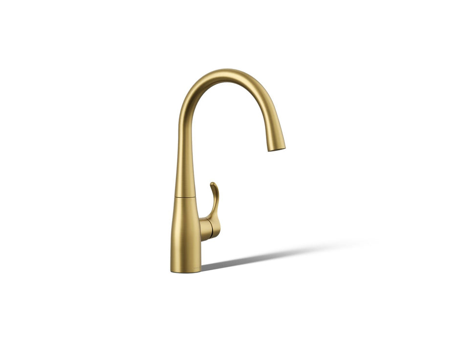 KOHLER K-22034 Simplice Single-handle bar sink faucet, vibrant brushed moderne brass