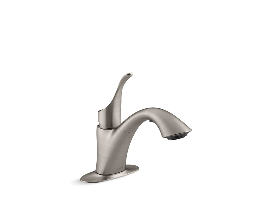 KOHLER K-22035 Simplice Pull-out laundry sink faucet with two-function sprayhead, vibrant stainless