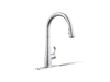 KOHLER K-22036 Simplice Touchless pull-down kitchen sink faucet with three-function sprayhead, polished chrome