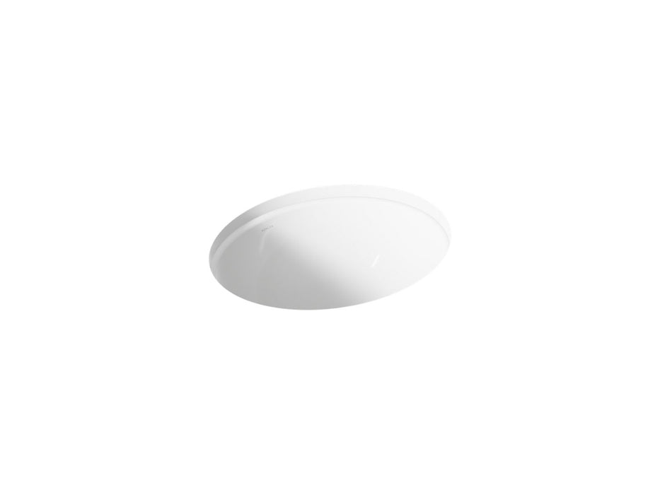 KOHLER K-2205 Caxton 19-1/4" oval undermount bathroom sink, no overflow, white