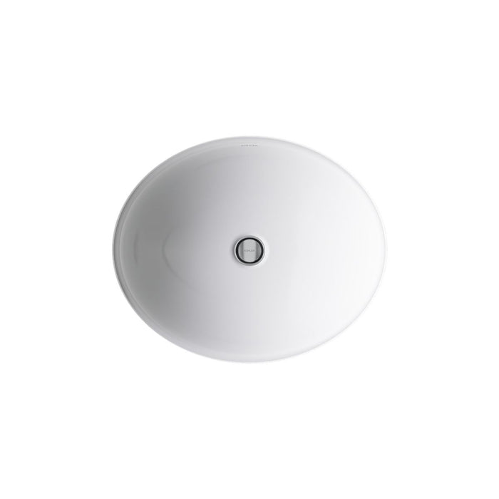KOHLER K-2205 Caxton 19-1/4" oval undermount bathroom sink, no overflow, white - view 3