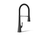 KOHLER K-22060 Graze Semi-professional kitchen sink faucet with three-function sprayhead, matte black