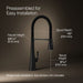 KOHLER K-22060 Graze Semi-professional kitchen sink faucet with three-function sprayhead, matte black - view 4