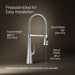 KOHLER K-22060 Graze Semi-professional kitchen sink faucet with three-function sprayhead, polished chrome - view 5