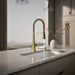 KOHLER K-22060 Graze Semi-professional kitchen sink faucet with three-function sprayhead, vibrant brushed moderne brass -...