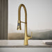 KOHLER K-22060 Graze Semi-professional kitchen sink faucet with three-function sprayhead, vibrant brushed moderne brass -...