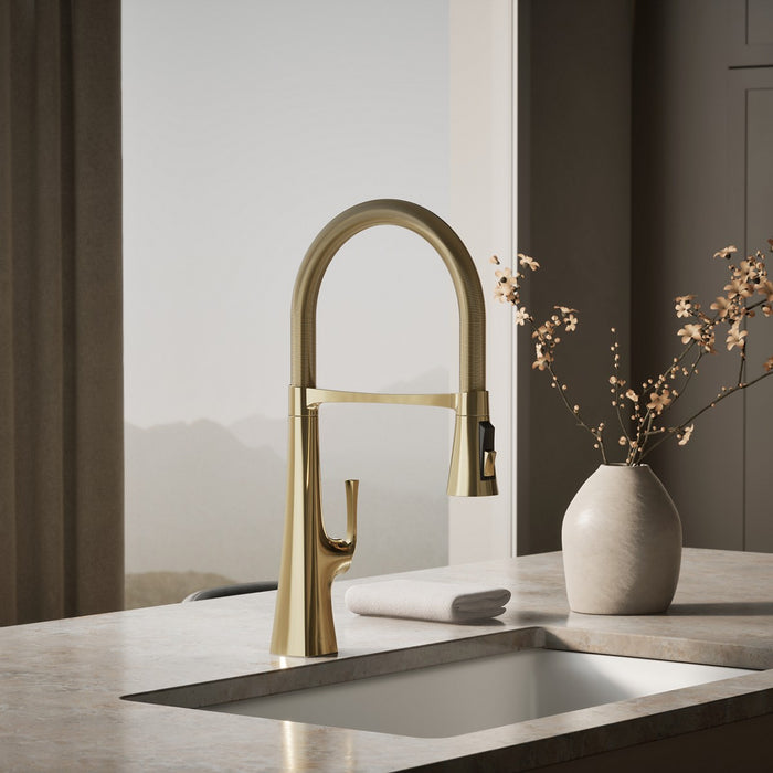 KOHLER K-22061 Graze Semi-professional kitchen sink faucet with three-function sprayhead