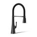 KOHLER K-22061 Graze Semi-professional kitchen sink faucet with three-function sprayhead, matte black - view 4