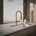 KOHLER K-22061 Graze Semi-professional kitchen sink faucet with three-function sprayhead, vibrant brushed moderne brass -...