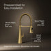 KOHLER K-22061 Graze Semi-professional kitchen sink faucet with three-function sprayhead, vibrant brushed moderne brass -...