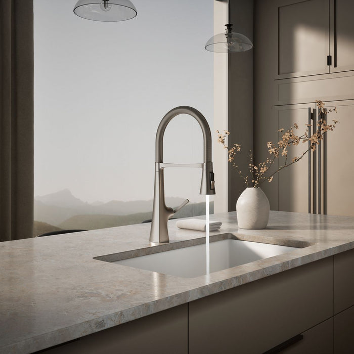 KOHLER K-22061 Graze Semi-professional kitchen sink faucet with three-function sprayhead