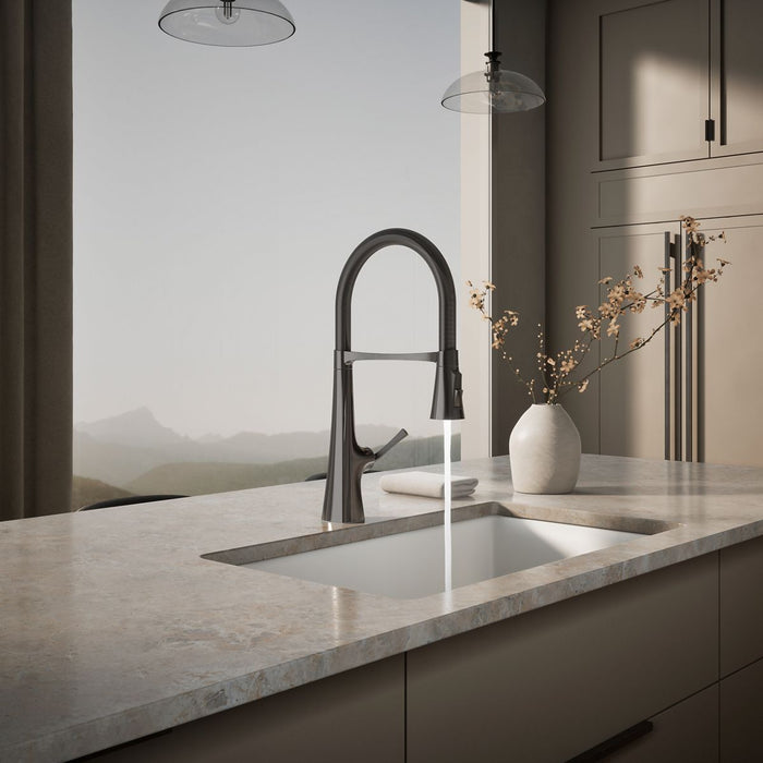 KOHLER K-22061 Graze Semi-professional kitchen sink faucet with three-function sprayhead