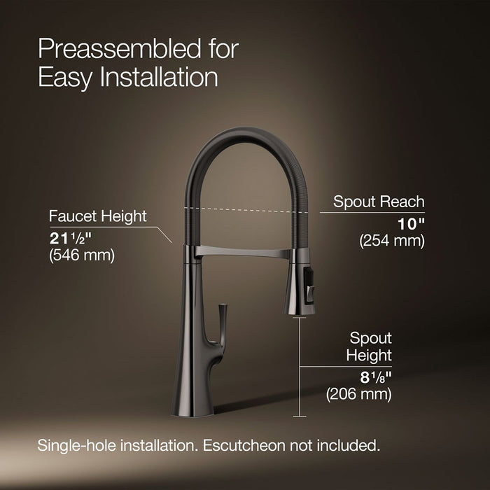 KOHLER K-22061 Graze Semi-professional kitchen sink faucet with three-function sprayhead