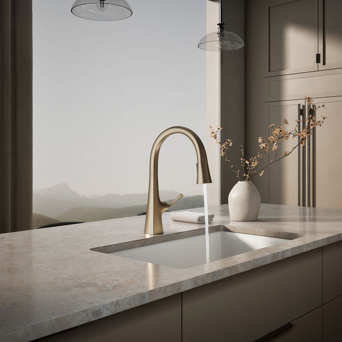 KOHLER K-22062 Graze Pull-down kitchen sink faucet with three-function sprayhead