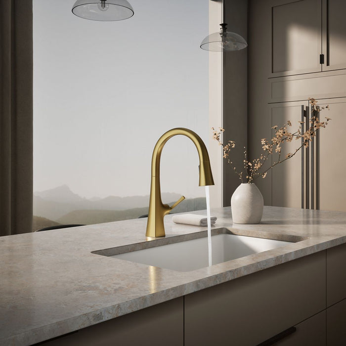 KOHLER K-22062 Graze Pull-down kitchen sink faucet with three-function sprayhead