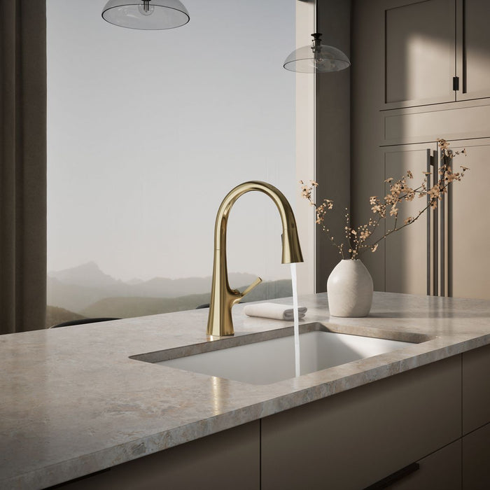 KOHLER K-22062 Graze Pull-down kitchen sink faucet with three-function sprayhead