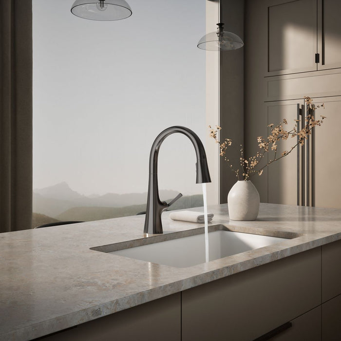KOHLER K-22062 Graze Pull-down kitchen sink faucet with three-function sprayhead