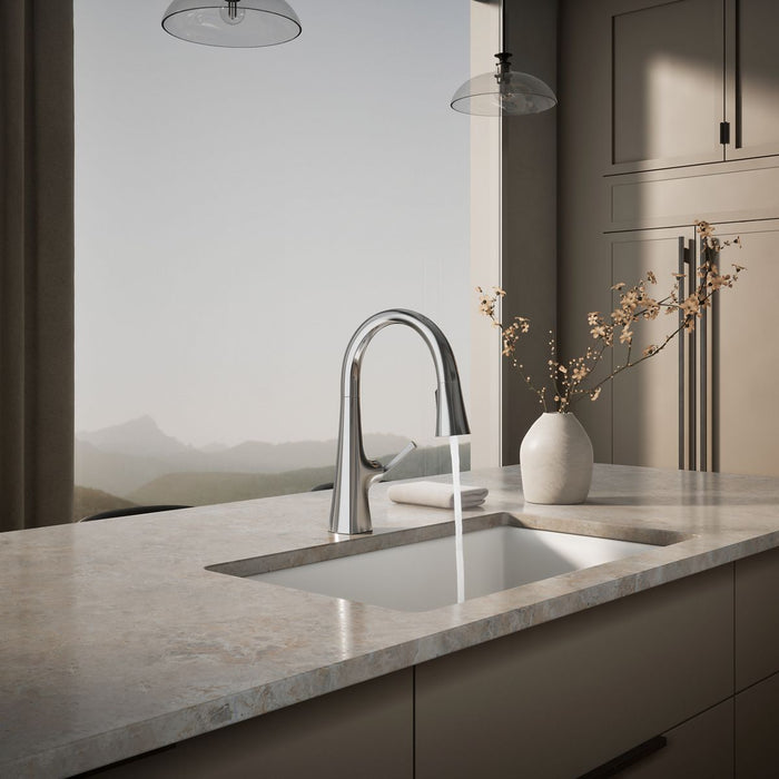 KOHLER K-22063 Graze Pull-down kitchen sink faucet with three-function sprayhead