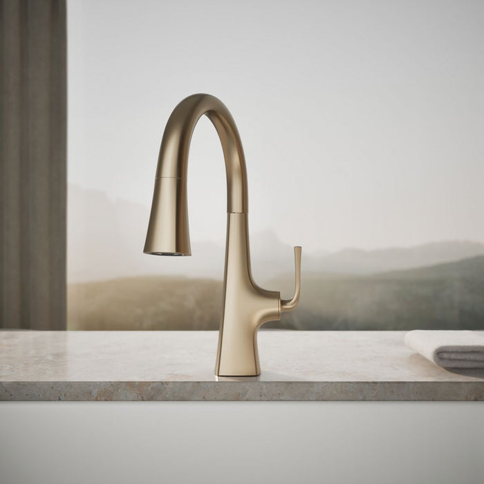 KOHLER K-22063 Graze Pull-down kitchen sink faucet with three-function sprayhead