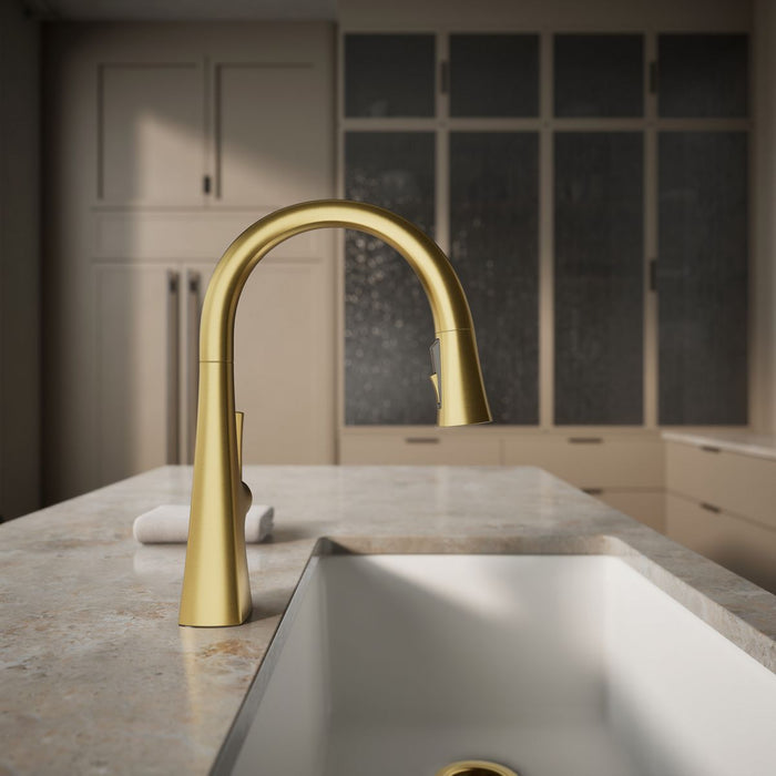 KOHLER K-22063 Graze Pull-down kitchen sink faucet with three-function sprayhead