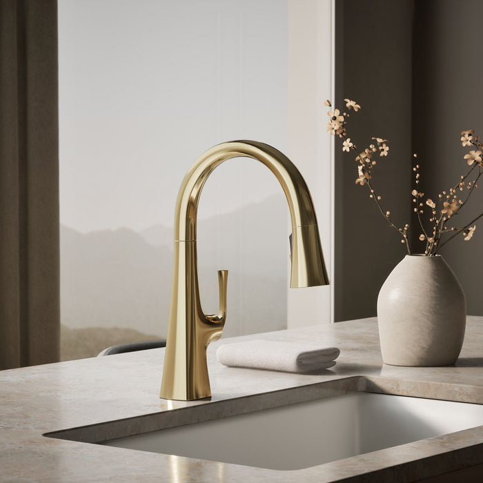 KOHLER K-22063 Graze Pull-down kitchen sink faucet with three-function sprayhead