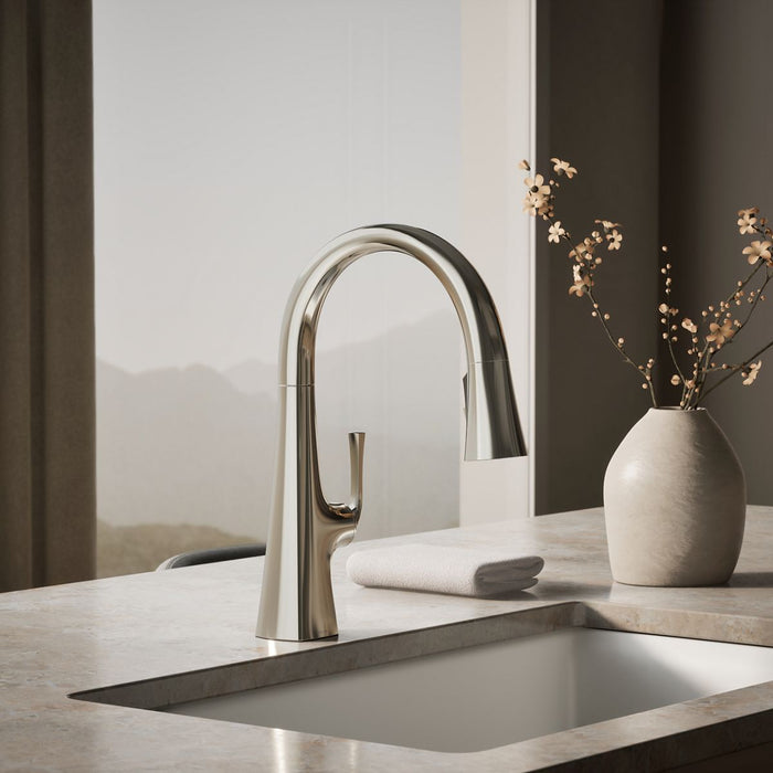 KOHLER K-22063 Graze Pull-down kitchen sink faucet with three-function sprayhead