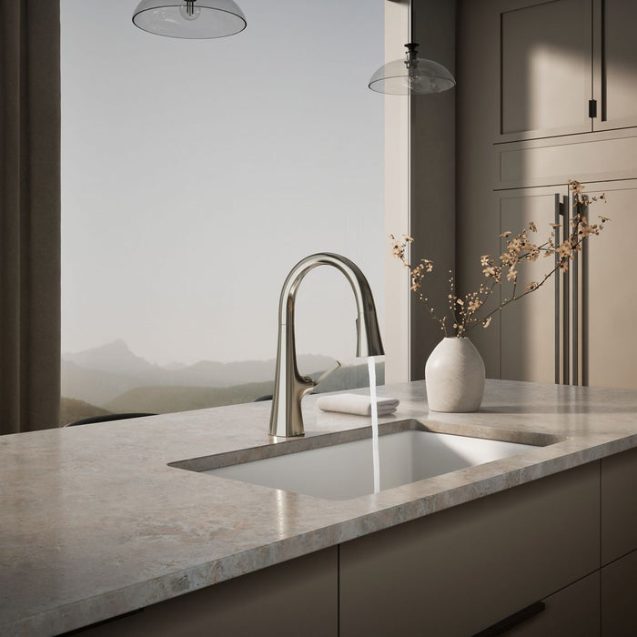 KOHLER K-22063 Graze Pull-down kitchen sink faucet with three-function sprayhead