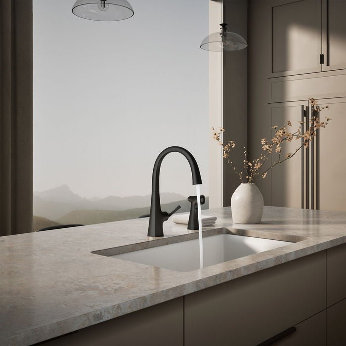 KOHLER K-22064 Graze Single-handle kitchen sink faucet with two-function side sprayer, matte black - view 3