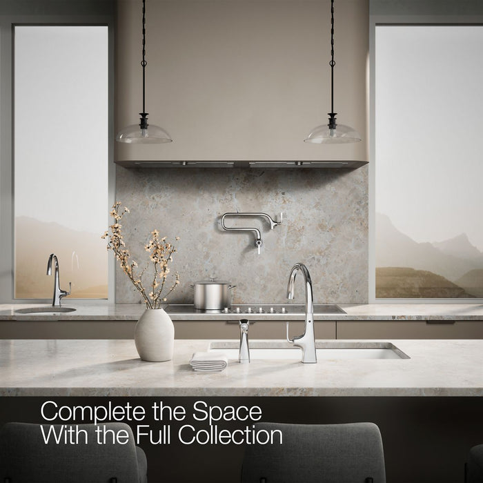 KOHLER K-22064 Graze Single-handle kitchen sink faucet with two-function side sprayer, polished chrome - view 2