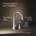 KOHLER K-22064 Graze Single-handle kitchen sink faucet with two-function side sprayer, polished chrome - view 4