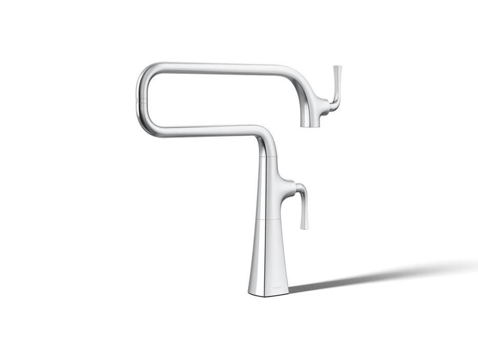 KOHLER K-22067 Graze Deck-mount pot filler, polished chrome