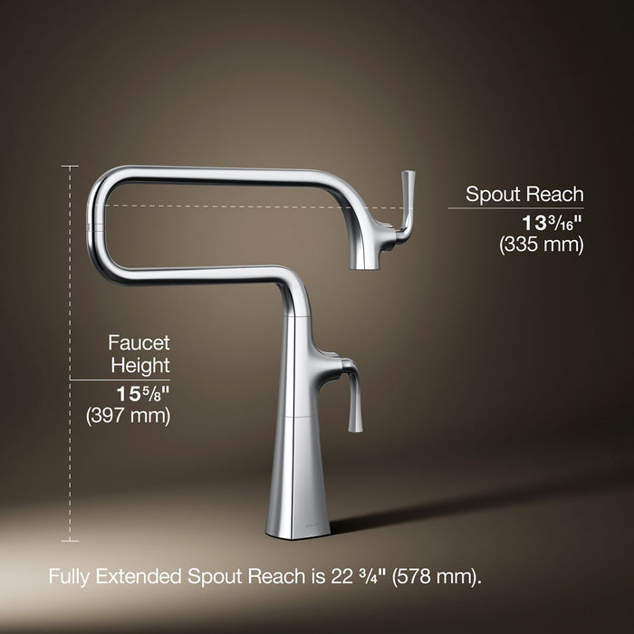 KOHLER K-22067 Graze Deck-mount pot filler, polished chrome - view 4