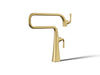 KOHLER K-22067 Graze Deck-mount pot filler, vibrant brushed moderne brass