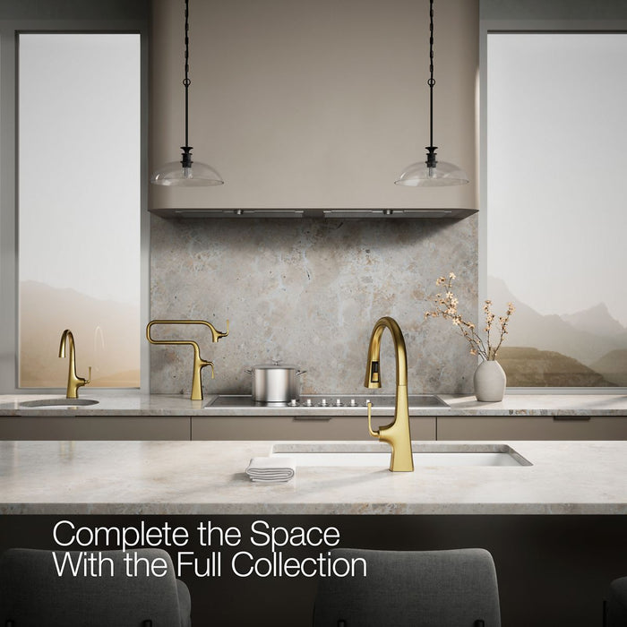 KOHLER K-22067 Graze Deck-mount pot filler, vibrant brushed moderne brass - view 2
