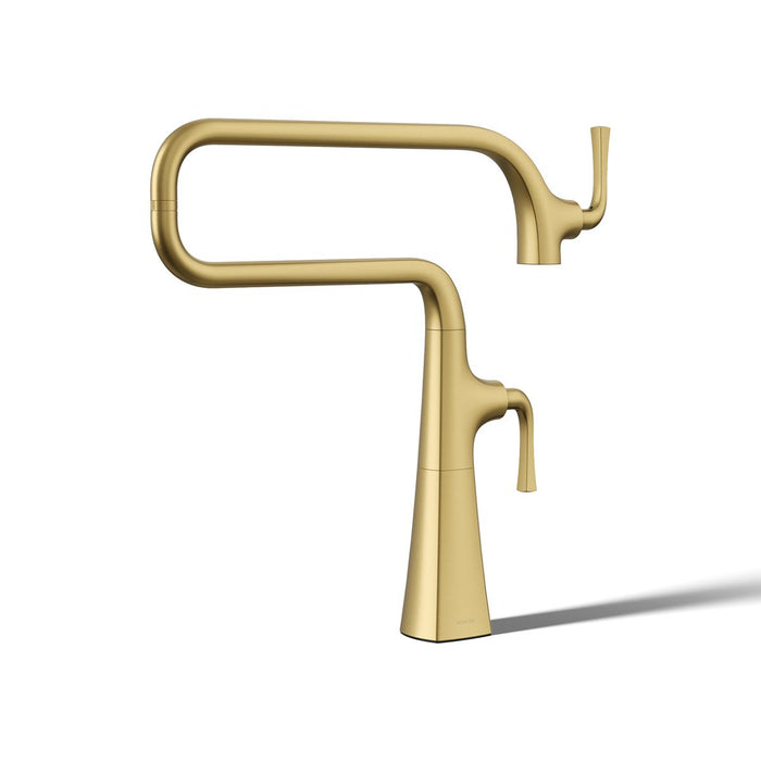 KOHLER K-22067 Graze Deck-mount pot filler, vibrant brushed moderne brass - view 3