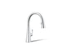 KOHLER K-22068 Graze Touchless pull-down kitchen sink faucet with three-function sprayhead, polished chrome