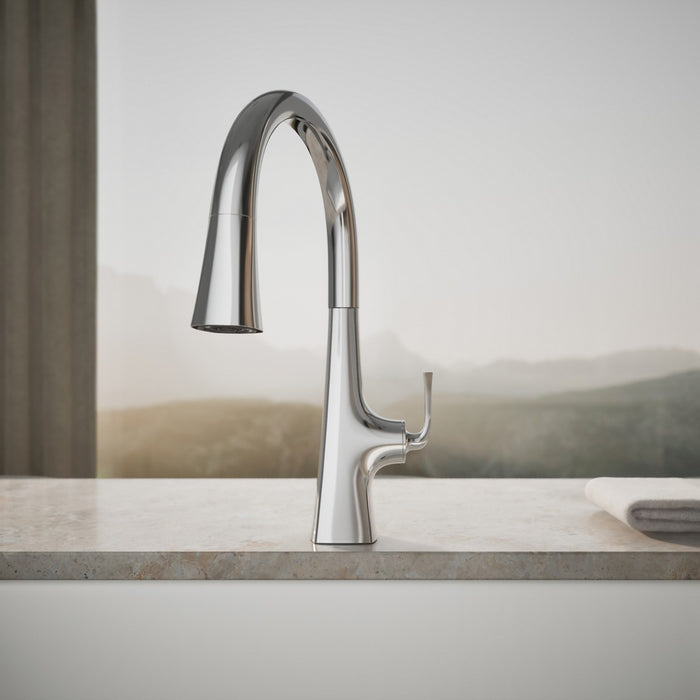 KOHLER K-22068 Graze Touchless pull-down kitchen sink faucet with three-function sprayhead