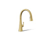 KOHLER K-22068-WB Graze Touchless pull-down kitchen sink faucet with KOHLER Konnect and three-function sprayhead, vibrant...