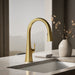 KOHLER K-22068 Graze Touchless pull-down kitchen sink faucet with three-function sprayhead, vibrant brushed moderne brass...