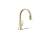 KOHLER K-22068 Graze Touchless pull-down kitchen sink faucet with three-function sprayhead, vibrant french gold