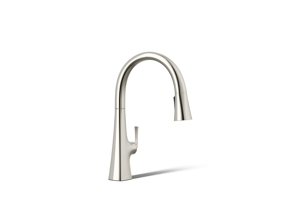 KOHLER K-22068 Graze Touchless pull-down kitchen sink faucet with three-function sprayhead